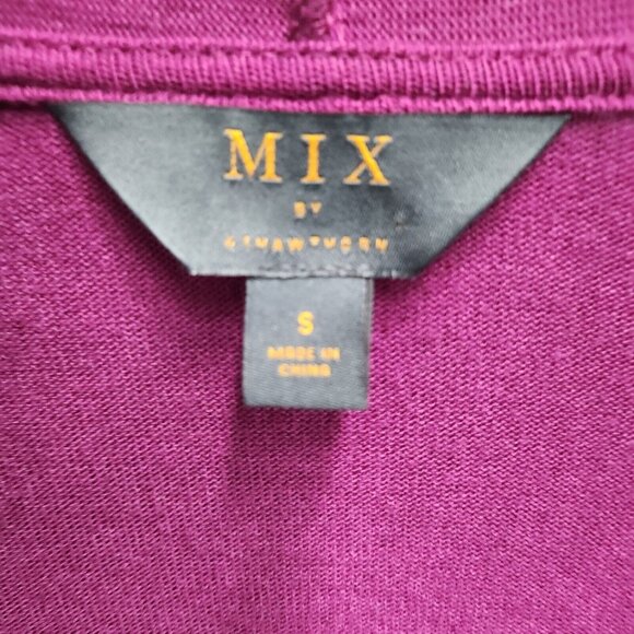 Mix By 41 Hawthorn Womens Cardigan Small Burgundy Open Front Lightweight - Picture 3 of 6